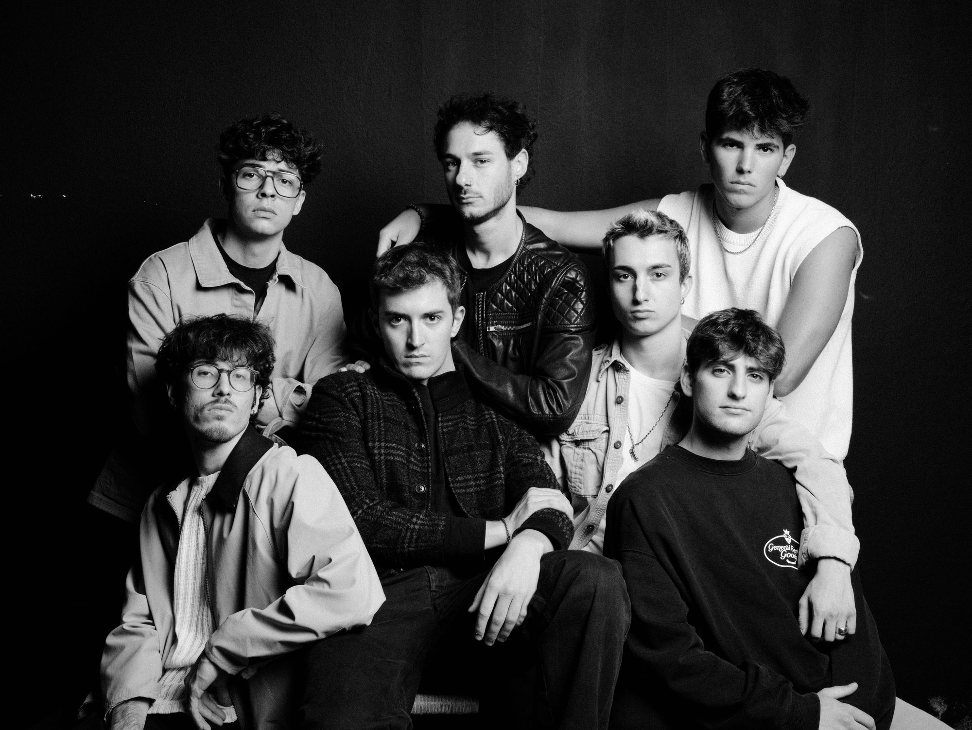 Jam Republic, the seven members posed together in black and white