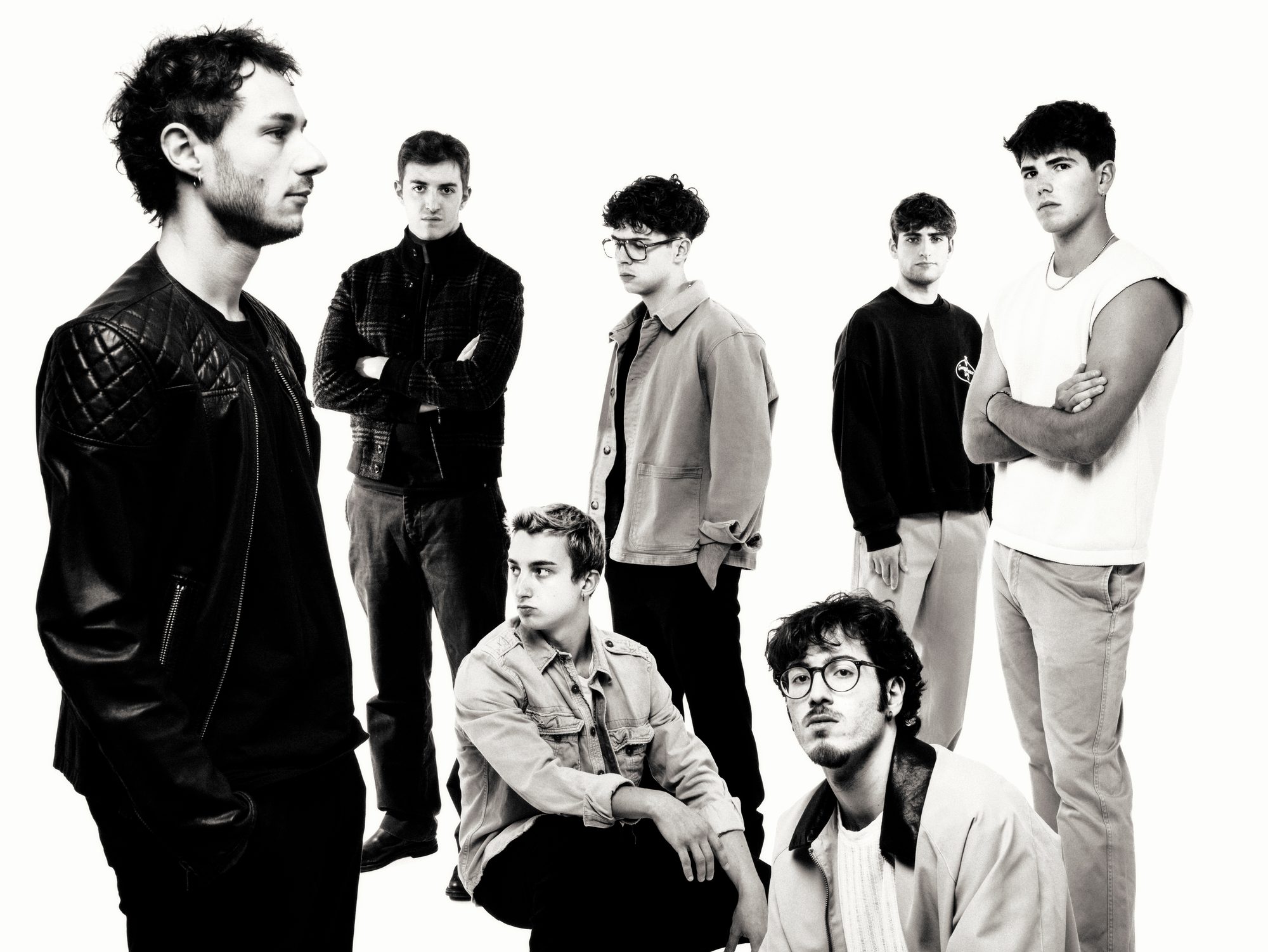 The band on a white studio background